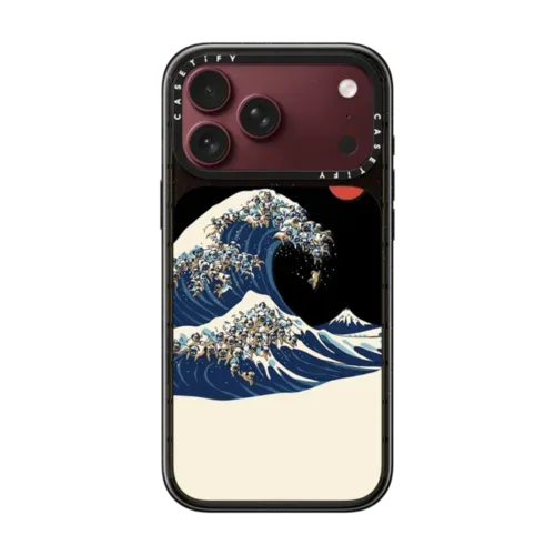 The Great Wave of Pugs - iPhone 18 Pro Max - Impact Case MagSafe Compatible - Glossy
