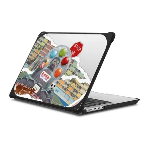 HK Collage - Buddha - MacBook Pro 14-inch (M1 - M5) - MacBook Bounce Case