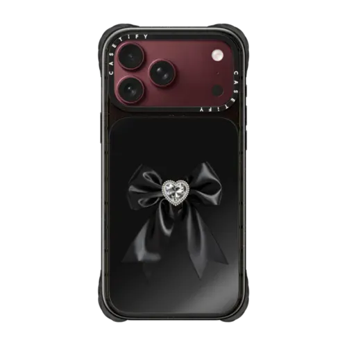 Black Satin Ribbon - iPhone 18 Pro Max - Ultra Impact Case - Mirror