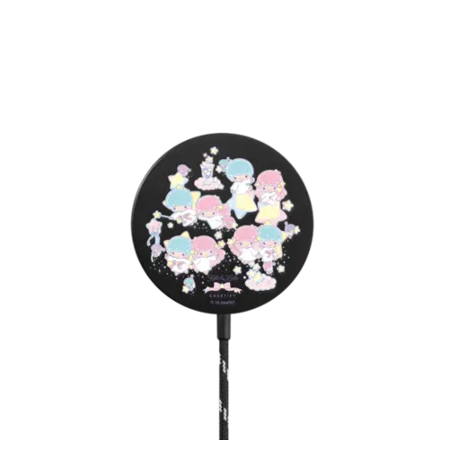 Little Twin Stars 50th Anniversary Sticker Magnetic Wireless Charger - PowerThru Magnetic Wireless Charger MagSafe Compatible