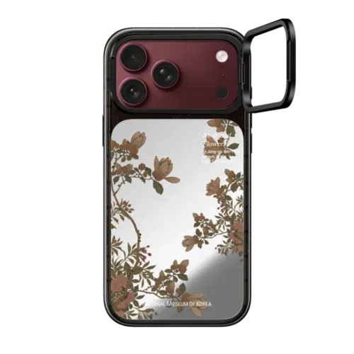 NMK Bird and Flowers Case - Black Mirror Edition - iPhone 18 Pro Max - Impact Ring Stand Case - Mirror