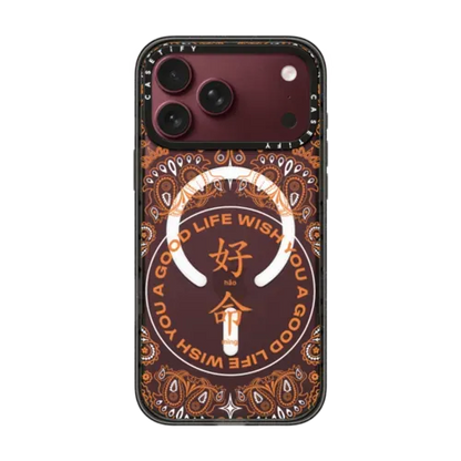 WYAGL Paisley Case - Orange - iPhone 18 Pro Max - Impact Case MagSafe Compatible