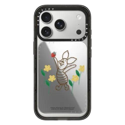Winnie The Pooh & Friends Embroidered Custom Snappy Cardholder Stand - Piglet - Snappy Mirror Cardholder Stand MagSafe Compatible