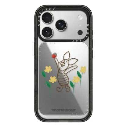 Winnie The Pooh & Friends Embroidered Custom Snappy Cardholder Stand - Piglet - Snappy Mirror Cardholder Stand MagSafe Compatible