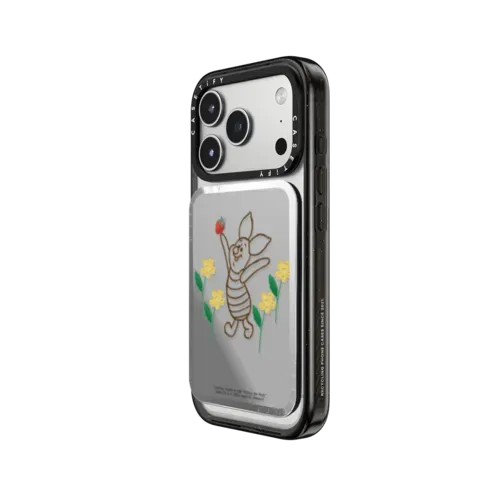 Winnie The Pooh & Friends Embroidered Custom Snappy Cardholder Stand - Piglet - Snappy Mirror Cardholder Stand MagSafe Compatible