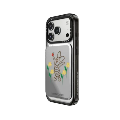 Winnie The Pooh & Friends Embroidered Custom Snappy Cardholder Stand - Piglet - Snappy Mirror Cardholder Stand MagSafe Compatible
