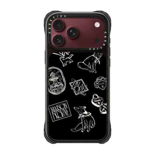 Maison Kitsuné Art Nouveau Stamps Case - iPhone 18 Pro Max - Ultra Impact Case MagSafe Compatible - Glossy