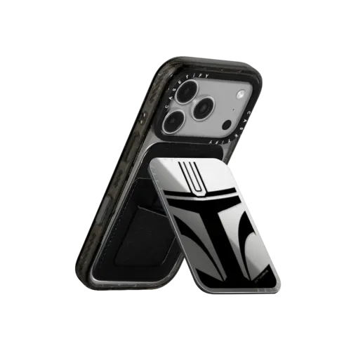 Mandalorian Helmet Snappy Cardholder Stand - Snappy Mirror Cardholder Stand MagSafe Compatible