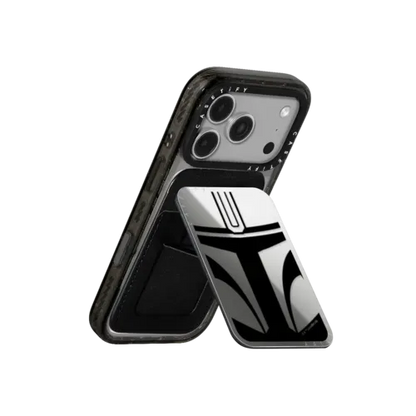Mandalorian Helmet Snappy Cardholder Stand - Snappy Mirror Cardholder Stand MagSafe Compatible