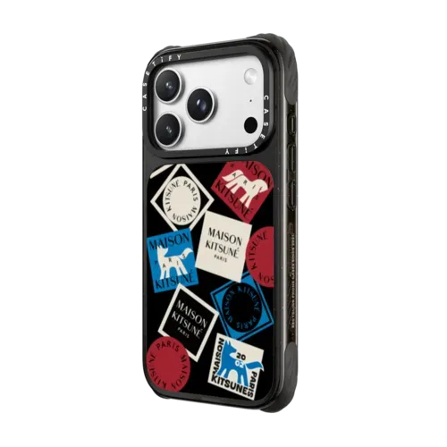 Maison Kitsune Art Gallery Fox Sticker Case - iPhone 18 Pro Max - Ultra Impact Case MagSafe Compatible - Glossy