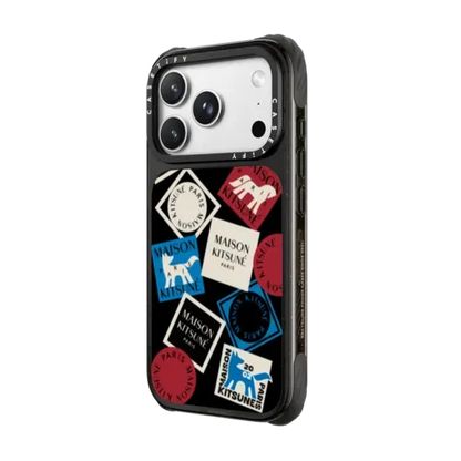 Maison Kitsune Art Gallery Fox Sticker Case - iPhone 18 Pro Max - Ultra Impact Case MagSafe Compatible - Glossy