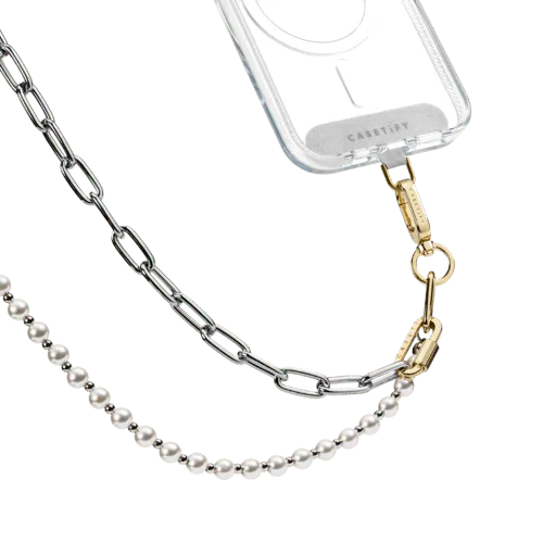2-in-1 Metal Cross-body Chain - Silver